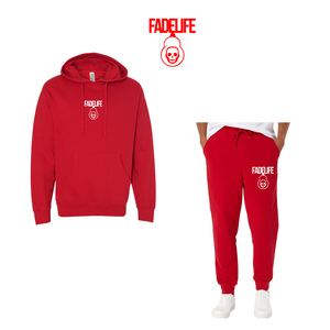 Fadelife Hoodie & Sweatpants Red/White "Fadelife Classic Small Logo"
