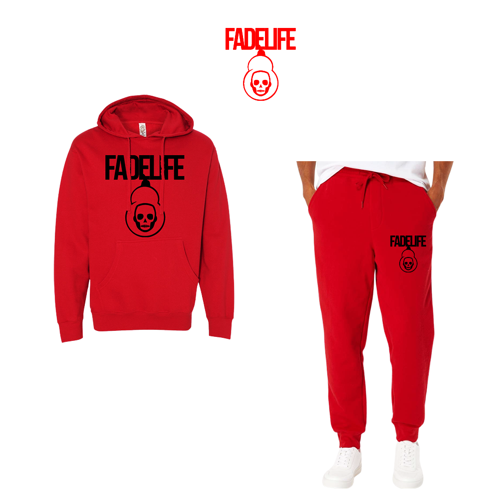 Fadelife Hoodie & Sweatpants Red 